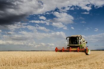 Agricultural Engineering with a tractor working in the field